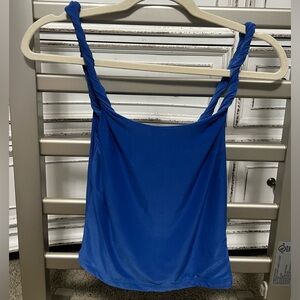 Blue Twist Strap Tank Top